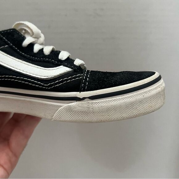 VANS Classic Old Skool Sneakers Kid Sz 2 Black Canvas Low Top Casual Skate Shoes - Picture 8 of 12